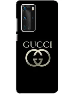 Чехол для Huawei P40 Pro с картинкой «Gucci — золото на черном»
