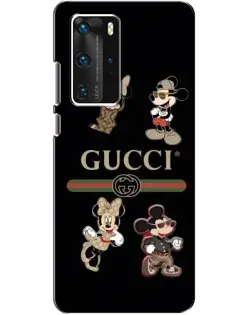 Чехол для Huawei P40 Pro с картинкой «Gucci — герои Disney и монограмма»