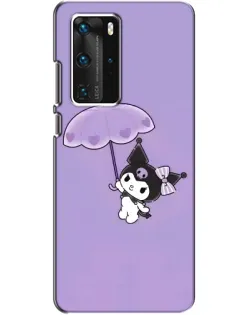 Чехол для Huawei P40 Pro с картинкой «Kuromi с зонтиком»