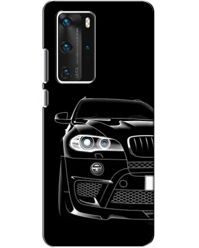 Чехол для Huawei P40 Pro с картинкой «Темный силуэт BMW»