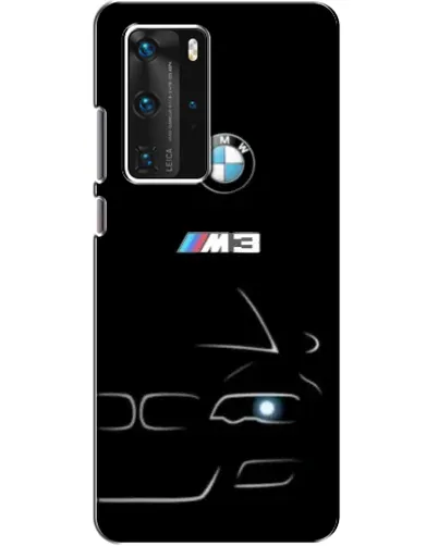 Чехол для Huawei P40 Pro с картинкой «Минималистичный принт BMW M3»