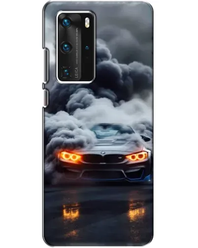 Чехол для Huawei P40 Pro с картинкой «BMW в дыму»