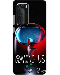 Чехол для Huawei P40 Pro с картинкой «Красный импостер — макро»