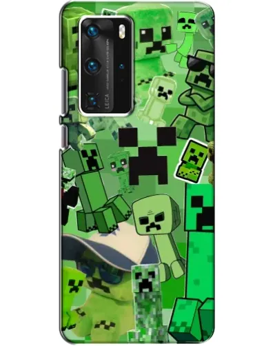 Чехол для Huawei P40 Pro с картинкой «Криперы Minecraft»
