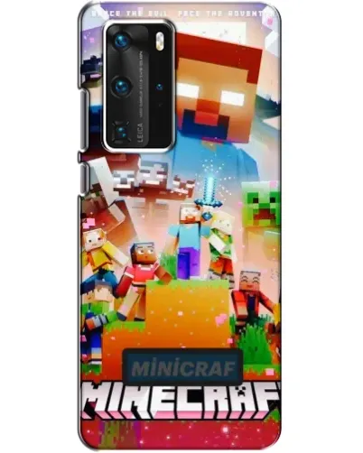 Чехол для Huawei P40 Pro с картинкой «Minecraft герои игры»