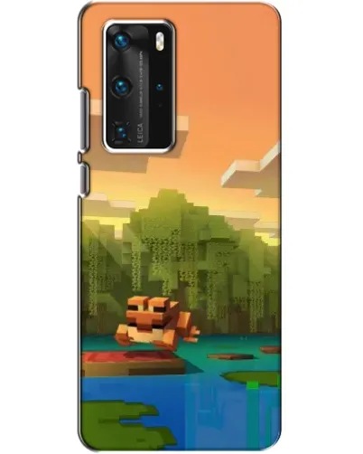 Чехол для Huawei P40 Pro с картинкой «Майнкрафт закат солнца»