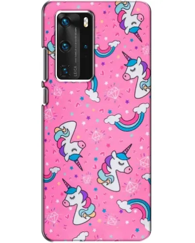 Чехол для Huawei P40 Pro с картинкой «Unicorn паттерн розовый» Чехол для Huawei P40 Pro с картинкой «Unicorn паттерн розовый»