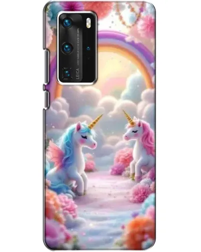 Чехол для Huawei P40 Pro с картинкой «Радуга и единороги» Чехол для Huawei P40 Pro с картинкой «Радуга и единороги»