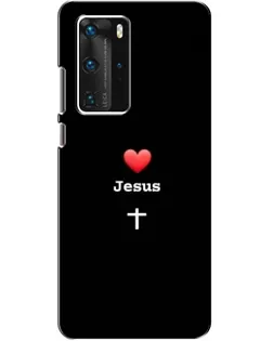 Чехол для Huawei P40 Pro с картинкой «Сердце - Jesus» Чехол для Huawei P40 Pro с картинкой «Сердце - Jesus»