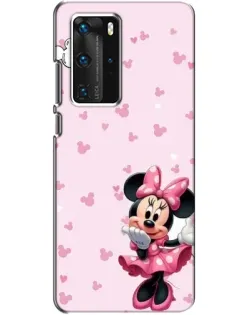 Чехол для Huawei P40 Pro с картинкой «Минни Маус и сердечки»