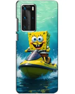 Чехол для Huawei P40 Pro с картинкой «Спанч Боб на гидроцикле» Чехол для Huawei P40 Pro с картинкой «Спанч Боб на гидроцикле»