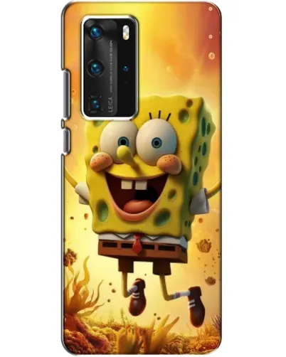 Чехол для Huawei P40 Pro с картинкой «Губка Боб прыгает»
