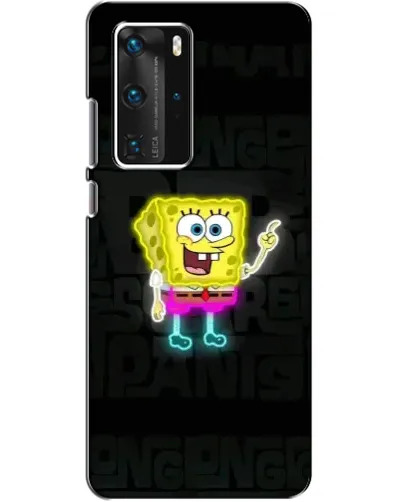 Чехол для Huawei P40 Pro с картинкой «Неоновый Губка Боб»