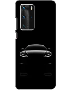 Чехол для Huawei P40 Pro с картинкой «Силуэт Tesla Night»