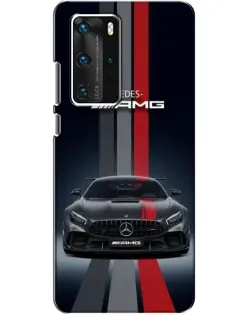 Чехол для Huawei P40 Pro с картинкой «Mercedes — белый карбон»