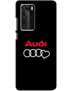 Чехол для Huawei P40 Pro с картинкой «Логотип Audi Heart»