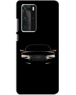 Чехол для Huawei P40 Pro с картинкой «Audi — ночной контур»
