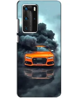 Чехол для Huawei P40 Pro с картинкой «Audi в облаках дыма»