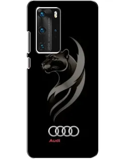 Чехол для Huawei P40 Pro с картинкой «Графика — пантера и Audi»