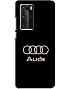 Чехол для Huawei P40 Pro с картинкой «Audi — золотой логотип»