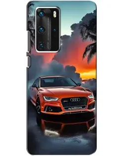 Чехол для Huawei P40 Pro с картинкой «Audi — закат»