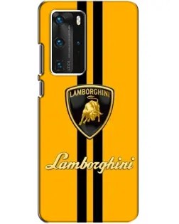 Чехол для Huawei P40 Pro с картинкой «Lamborghini Stripe желтый»