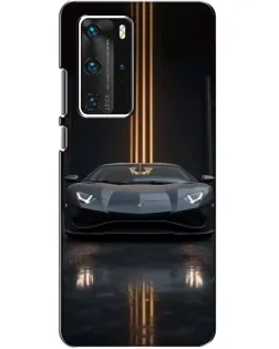 Чехол для Huawei P40 Pro с картинкой «Lamborghini золотые линии»