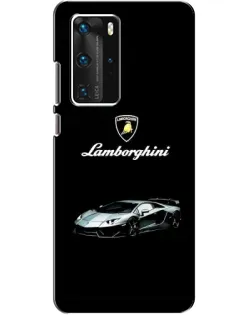 Чехол для Huawei P40 Pro с картинкой «Логотип Lamborghini классика»