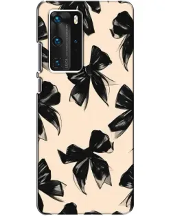 Чехол для Huawei P40 Pro с картинкой «Паттерн черные банты» Чехол для Huawei P40 Pro с картинкой «Паттерн черные банты»