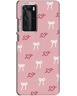 Чехол для Huawei P40 Pro с картинкой «Сердца и банты»