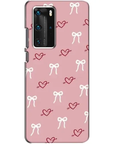 Чехол для Huawei P40 Pro с картинкой «Сердца и банты» Чехол для Huawei P40 Pro с картинкой «Сердца и банты»