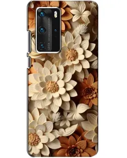 Чехол для Huawei P40 Pro с картинкой «Бежевый флористический декор» Чехол для Huawei P40 Pro с картинкой «Бежевый флористический декор»