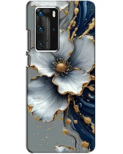 Чехол для Huawei P40 Pro с картинкой «Белый цветок и золотой флюид» Чехол для Huawei P40 Pro с картинкой «Белый цветок и золотой флюид»