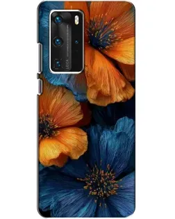 Чехол для Huawei P40 Pro с картинкой «Яркая сине-оранжевая флора» Чехол для Huawei P40 Pro с картинкой «Яркая сине-оранжевая флора»