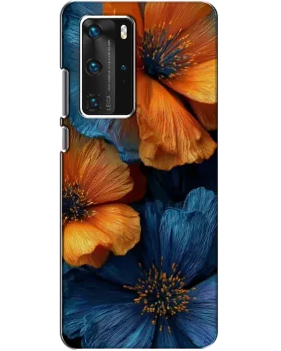 Чехол для Huawei P40 Pro с картинкой «Яркая сине-оранжевая флора» Чехол для Huawei P40 Pro с картинкой «Яркая сине-оранжевая флора»