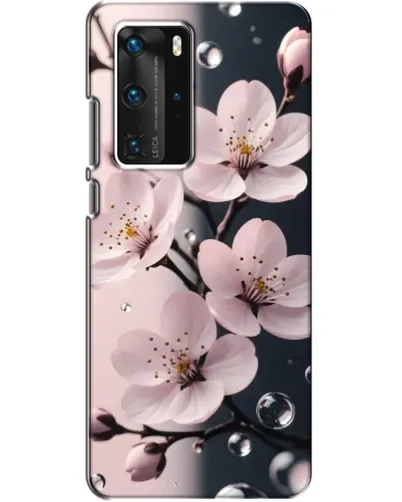 Чехол для Huawei P40 Pro с картинкой «Нежная сакура и капли» Чехол для Huawei P40 Pro с картинкой «Нежная сакура и капли»