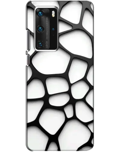 Чехол для Huawei P40 Pro с картинкой «Белая объемная сетка»