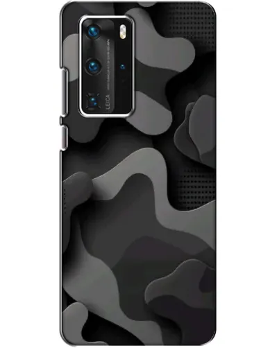 Чехол для Huawei P40 Pro с картинкой «Темный абстрактный камуфляж»