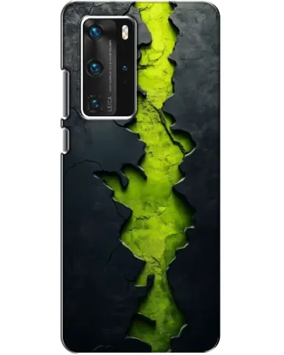 Чехол для Huawei P40 Pro с картинкой «Салатовый разлом скалы»