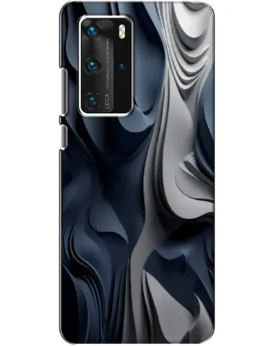 Чехол для Huawei P40 Pro с картинкой «Объемные синие складки»