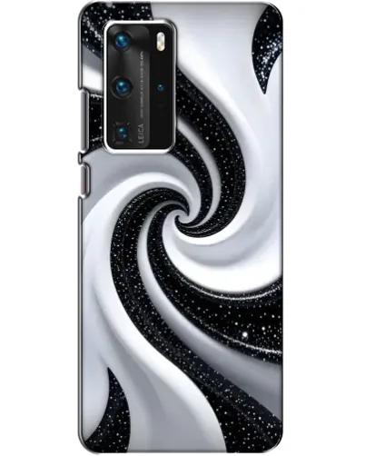 Чехол для Huawei P40 Pro с картинкой «Черно-белая спираль»