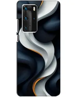 Чехол для Huawei P40 Pro с картинкой «Объемные черно-белые ленты» Чехол для Huawei P40 Pro с картинкой «Объемные черно-белые ленты»