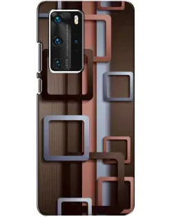 Чехол для Huawei P40 Pro с картинкой «Коричневые объемные квадраты» Чехол для Huawei P40 Pro с картинкой «Коричневые объемные квадраты»
