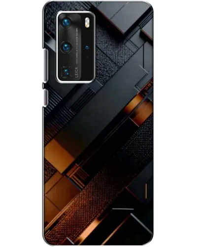 Чехол для Huawei P40 Pro с картинкой «Черные геометрические блоки»