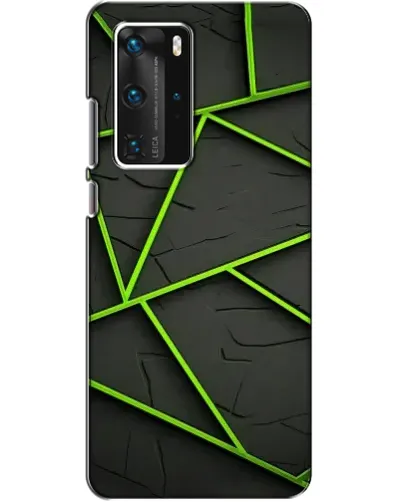 Чехол для Huawei P40 Pro с картинкой «Зеленые геометрические линии»