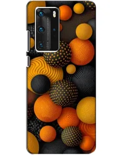 Чехол для Huawei P40 Pro с картинкой «Объемные оранжевые сферы»