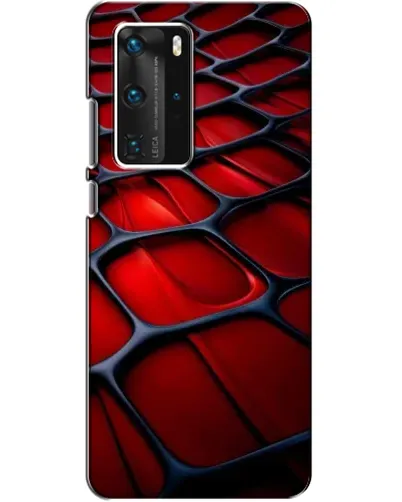Чехол для Huawei P40 Pro с картинкой «Красная глянцевая сетка»