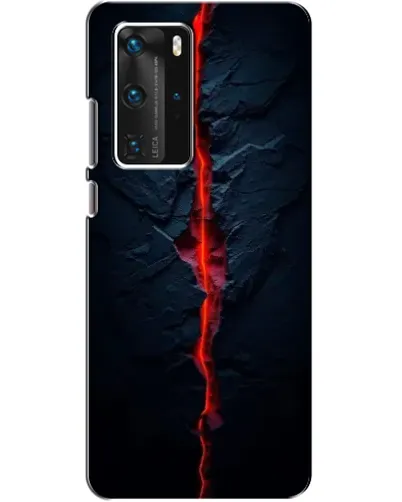 Чехол для Huawei P40 Pro с картинкой «Kрасная лавовая трещина»
