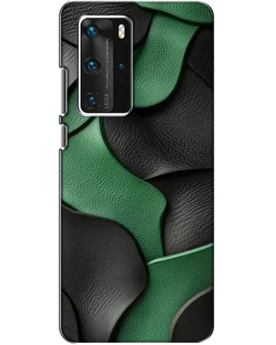 Чехол для Huawei P40 Pro с картинкой «Зеленые кожаные волны»