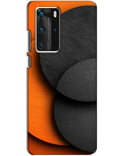 Чехол для Huawei P40 Pro с картинкой «Геометрия оранжевых кругов»